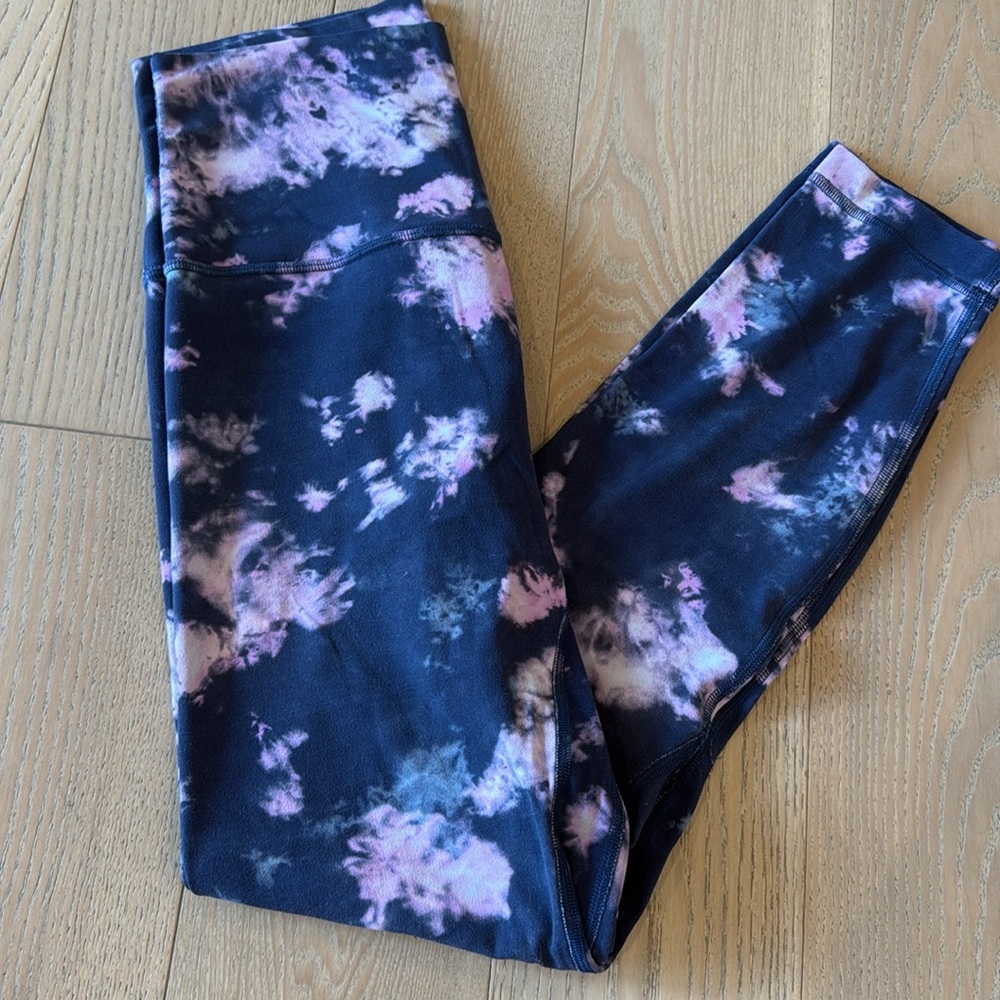 Lululemon Athletica purple and blue leggings,  Cosmic Tie-Dye